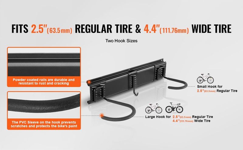 VEVOR Bike Storage Rack, 6 Bike Racks And 6 Helmets Hooks, Wall Mount Bike Storage Hanger, Home & Garage Organizer, Customizable For Various Bike Sizes, Adjustable Holder, Holds Up To 300 Lbs, 68-inch_voghion.com