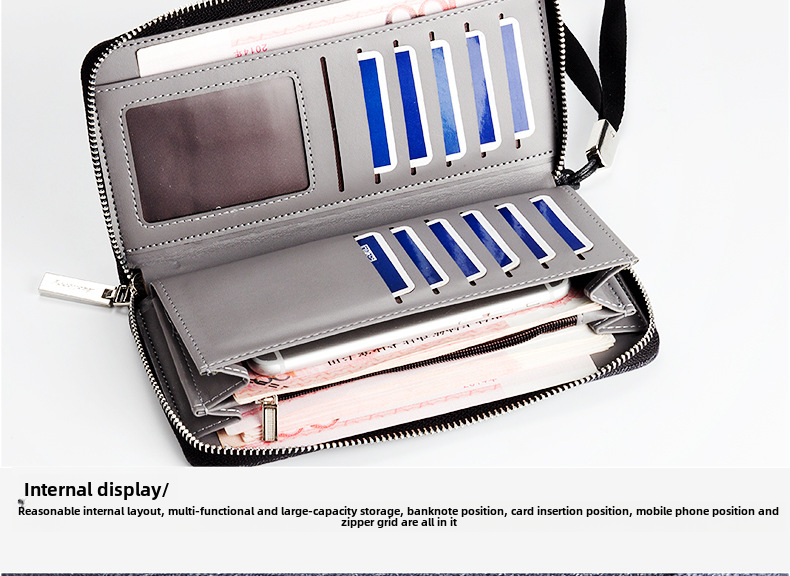 BAELLERRY Wallet/30 to 55 Years Old/new Casual Zipper Mobile Phone Bag/multifunctional Long Men's Handbag_voghion.com
