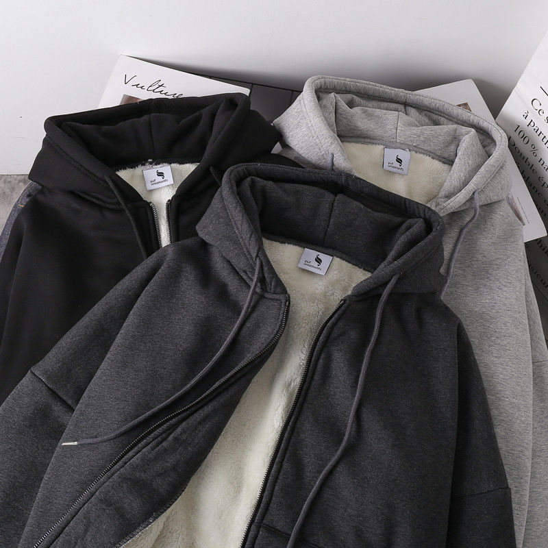 Felpe con cappuccio da donna invernali Cappotto solido Giacche in peluche Colore Veet Cappotto caldo spesso Felpa con cerniera Top Capispalla invernale taglie forti_voghion.com