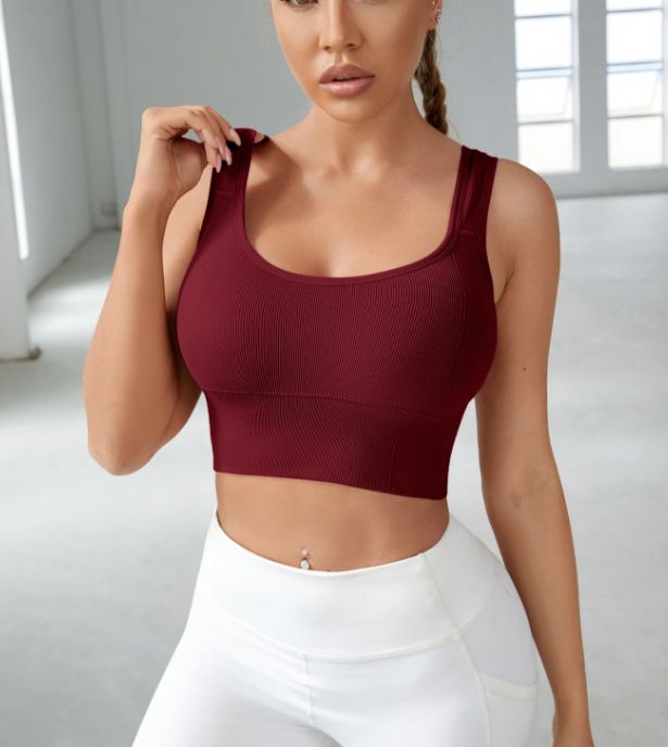 Colete de ioga para corrida, fitness e ioga com absorção de choque sem argolas de aço, sutiã, sutiã esportivo para mulheres_voghion.com