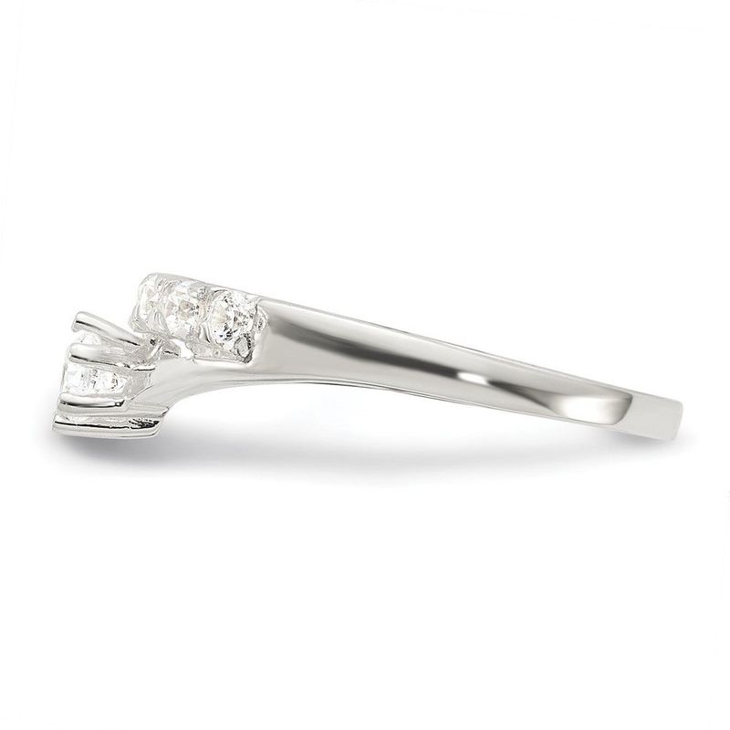 Sterling Silver Row And Solitaire CZ Ring_voghion.com