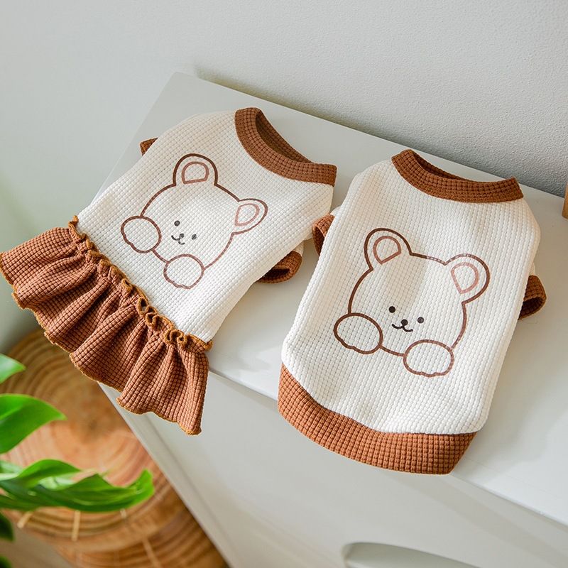 Spring Summer New Pet Teddy Bichon Cat Poodle Embroidered Dress Pomeranian Small Schnauzer Dog Clothes_voghion.com