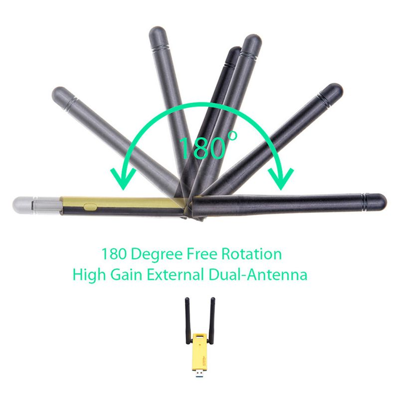 Xinweiqing Dongle Dual Antennas 2.4GHz USB 3.0 Wireless WiFi Adapter for Windows XP/Vista/7/8/10_voghion.com