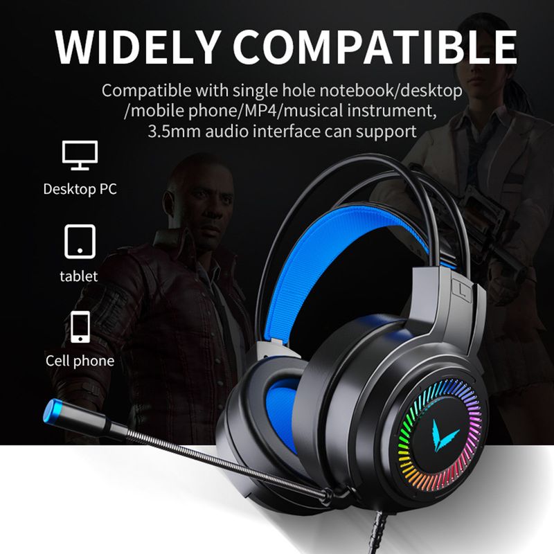 USB Gaming Headset 3.5mm Wired Headphones 7.1 Channel Stereo Surround Bass Earphone Helmet With Microphone For PC Laptop_voghion.com