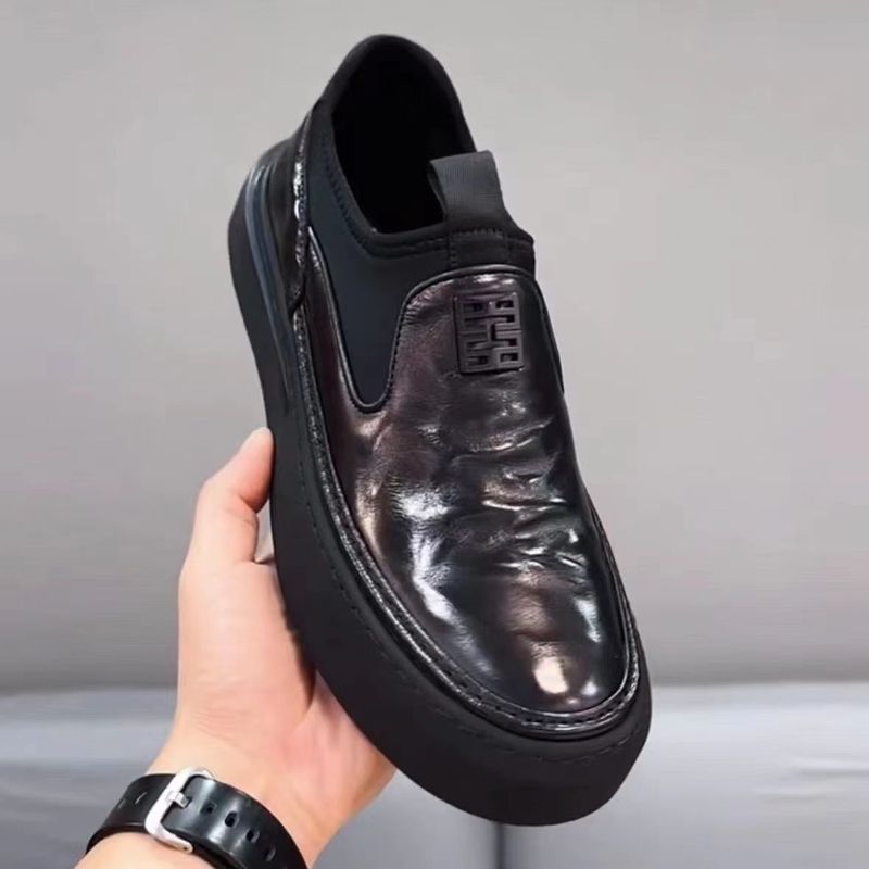 Le Fu 2025 Frühjahrskollektion für Herren, dicke Sohlen, Leder, britischer Stil, höhenverstellbar, runder Kopf, One-Step-Lazy-Schuhe_voghion.com