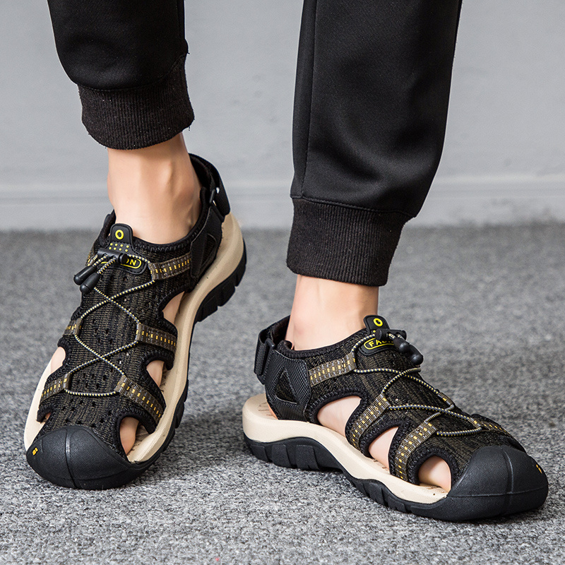 Sportsandaler med stängd tå för män Vandring Trekkingsandaler Sommar utomhussandaler Strandskor Lättvikt_voghion.com