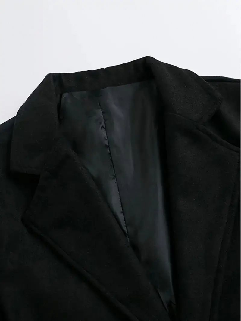 Elegant Slim-Fit Wool-Blend Trench Coat – Stylish Mid-Length Overcoat For Men & Women (Light Gray, Black, Dark Gray, Khaki)_voghion.com