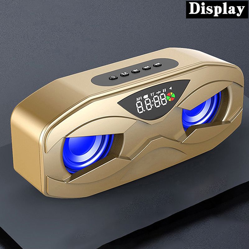 M8 Cool Robot Design Bluetooth Speaker LED Rhythm Flash Wireless Loudspeaker FM Radio Alarm Clock TF Card Support Subwoofer_voghion.com