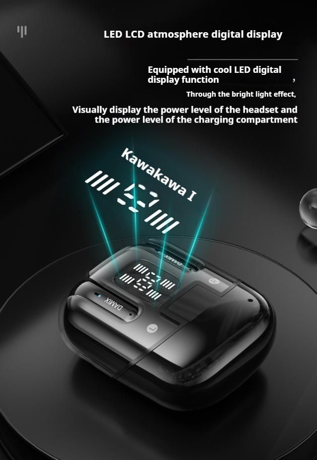 DX16 Couple Wireless Bluetooth Earphones With 2 Pairs Of Earphones Backpack Appearance, Battery Display, HIFI Sound Quality TWS_voghion.com