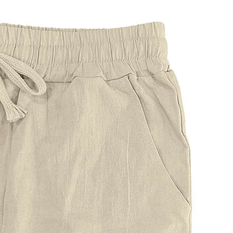 Ensemble de costume décontracté en lin pour homme - Chemise à manches longues et pantalon coupe décontractée - Blanc, noir, gris, kaki, bleu clair (S-XXXL)_voghion.com