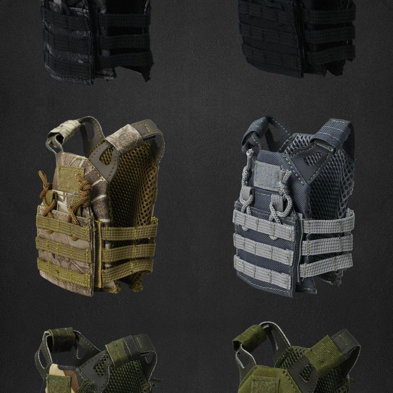 Mini Tactical Vest Molle Adjustable Bottle Holder For Outdoor Sports – Camouflage, Black, Army Green, Grey_voghion.com