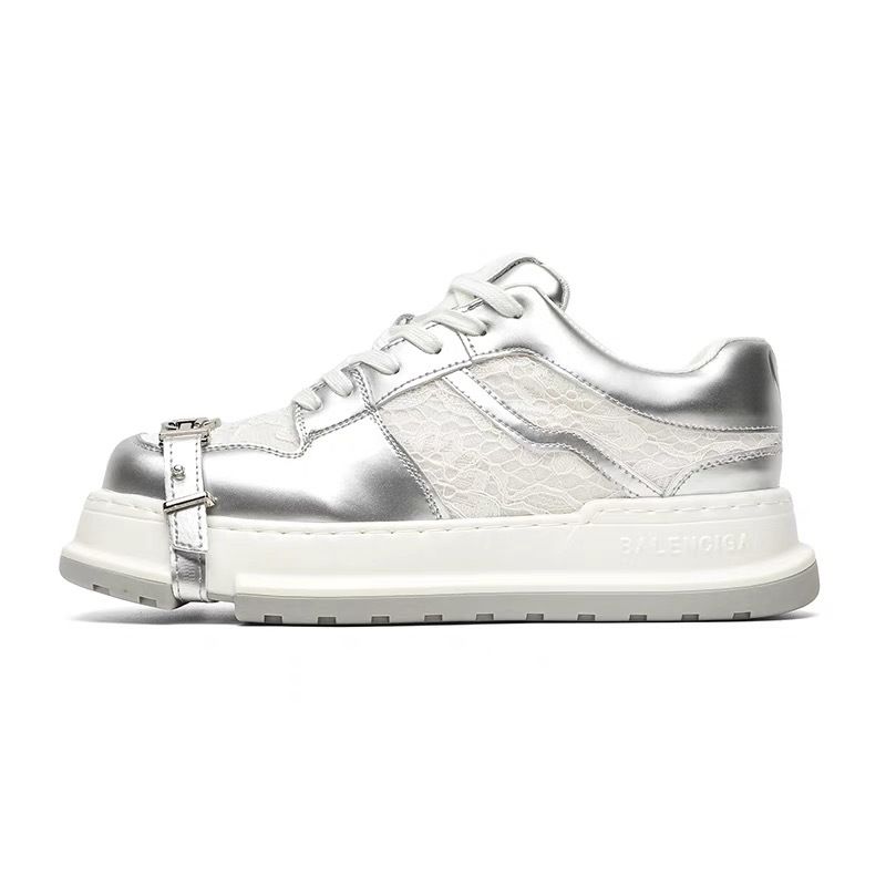 Scarpa stringata con punta quadrata per uomo e donna, design di nicchia, suola spessa_voghion.com