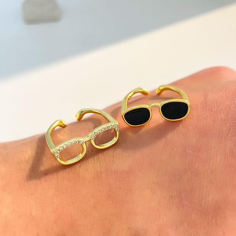 Hot Selling Mini Glasses Personalized And Creative Opening, Adjustable Index Finger Ring, Couple's Ring Trend_voghion.com