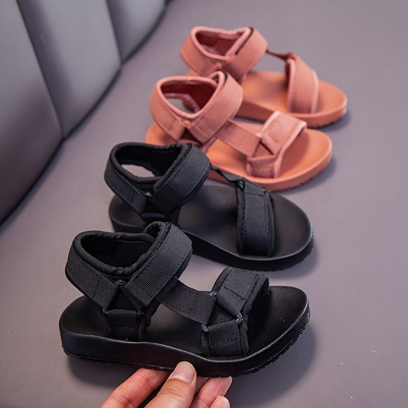 Trendy coole effen kleur open teen jongens, ademende slijtvaste sandalen voor vakantie strand_voghion.com