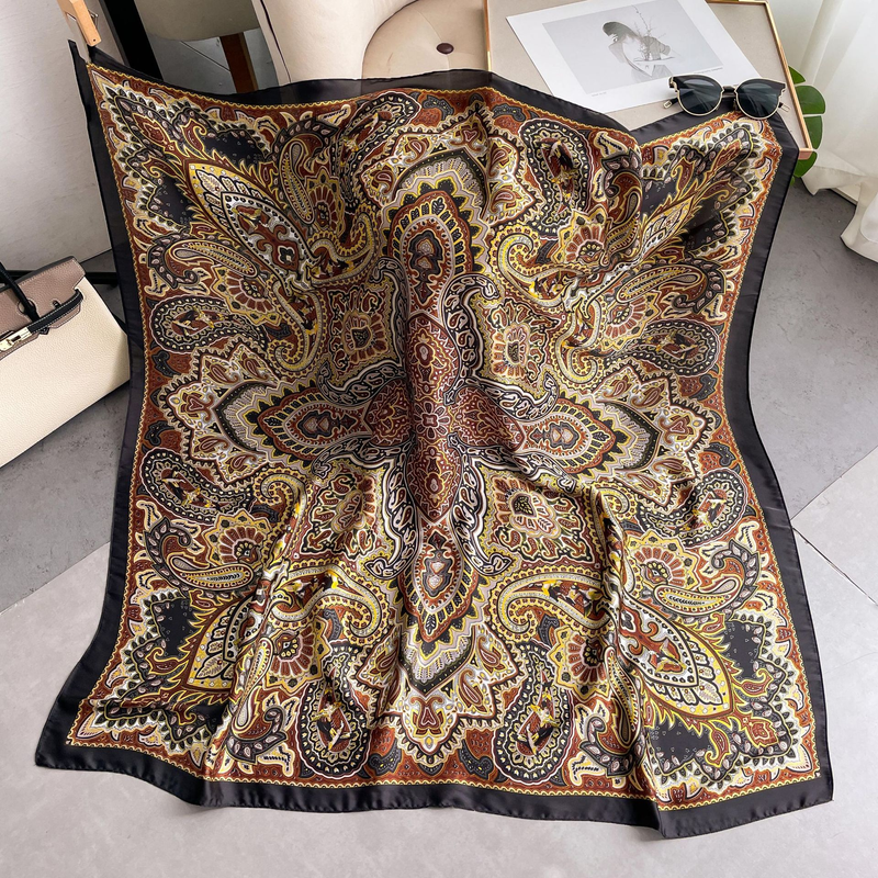 Indischer Stil Cashewnuss Pais Imitation Seide Twill Sandwäsche 110 großer quadratischer Schal weicher klebriger Damenschal Schal_voghion.com