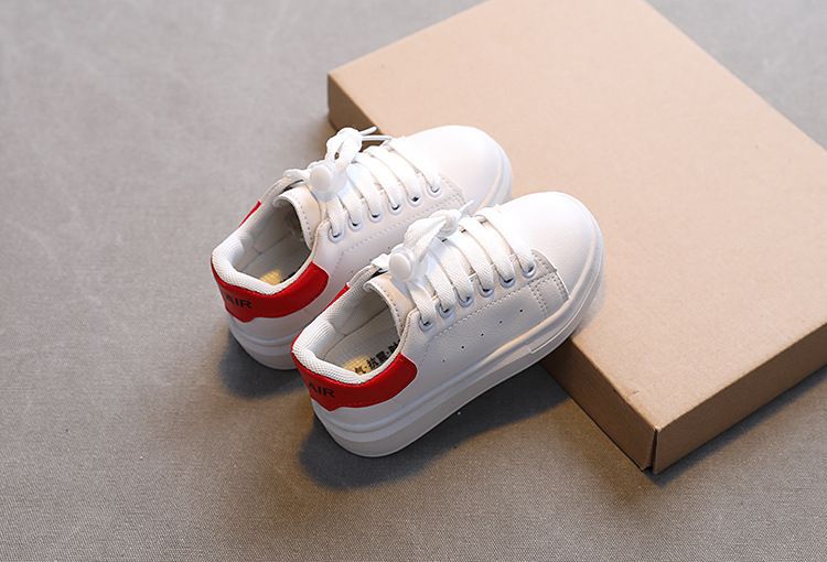 2023 Spring New Children Fashion Soft White Boys Sports Shoes Korean Style Students Lace-up Light Sneakers for Girls_voghion.com