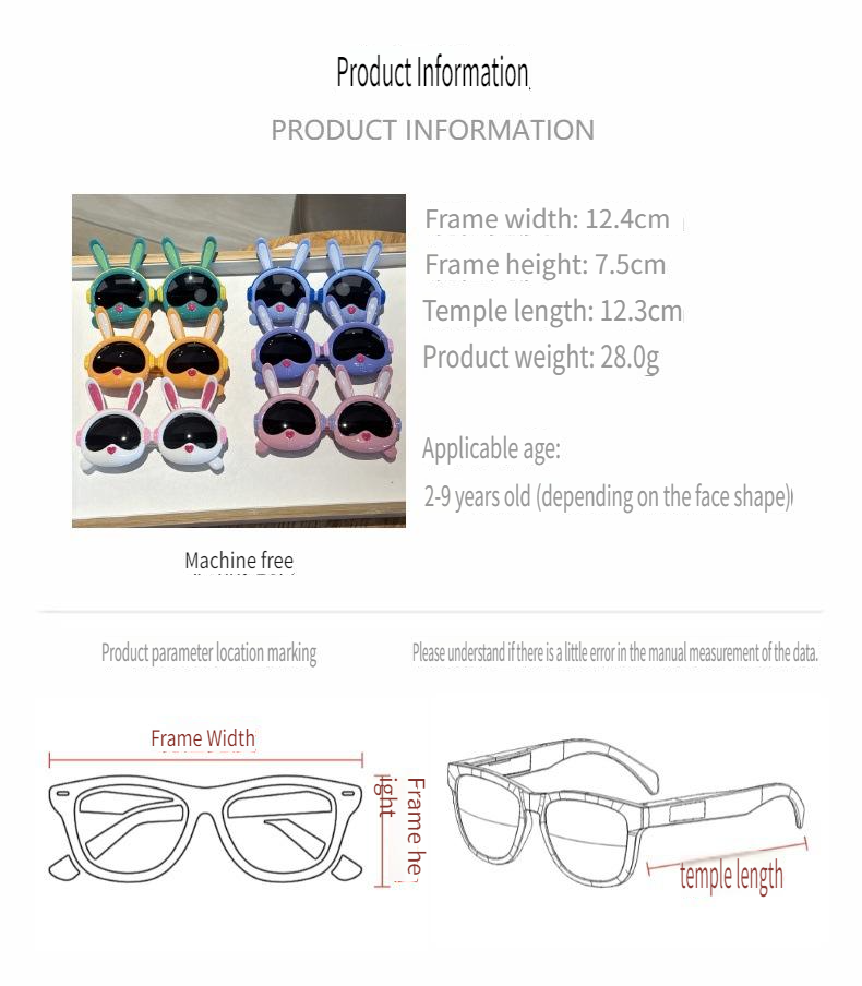Kids' Polarized Sunglasses - UV400, Soft Silicone Frame, Animal Designs (French Bulldog/Dino), Fun Cartoon Style, For Outdoor & Play_voghion.com