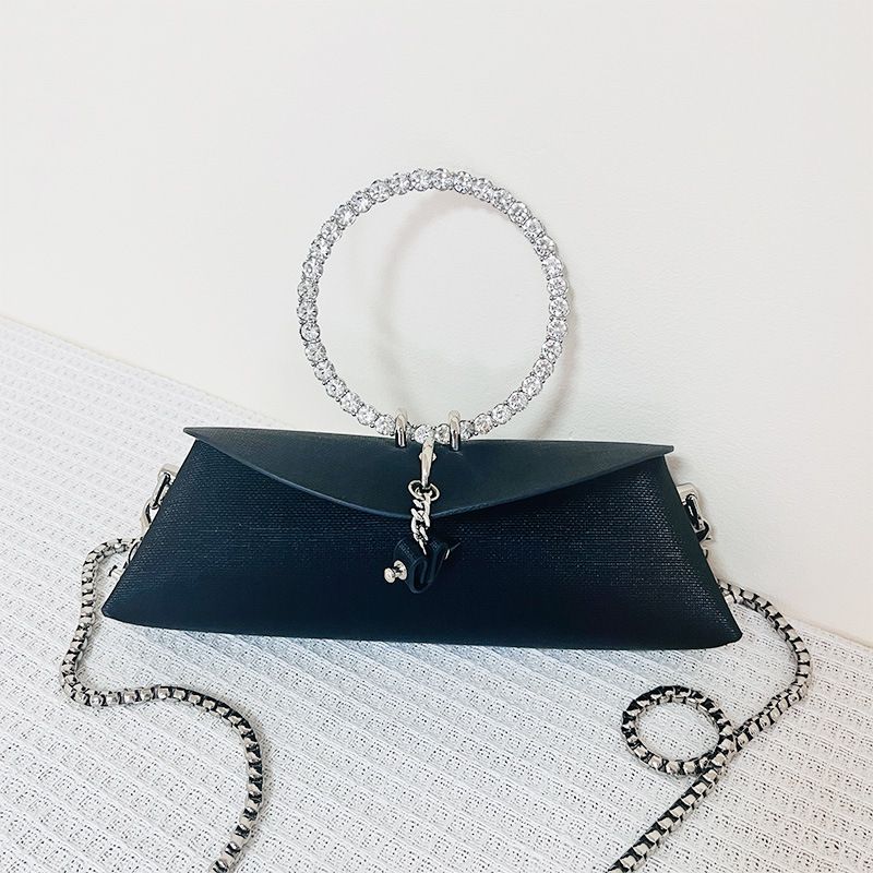 Damen Abendtasche mit Strasssteinen 2024 Guangzhou Designer Geldbörse Runder Ring Handtasche Einzelne Schulter Crossbody Tasche_voghion.com