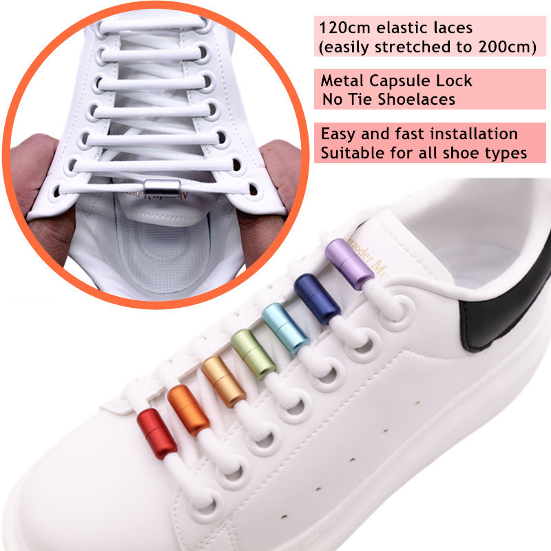 1 Paar elastische faule Schnürsenkel ohne Krawatte, Turnschuhe, flache Schnürsenkel für Kinder und Erwachsene, schnelle Schnürsenkel, passend für alle Schuhe, Freeshipping_voghion.com