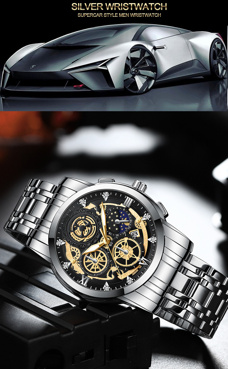 Men's Watch Sun Moon And Stars Hollow Calendar Men's Watch Tourbillon Luminous Quartz Waterproof Watch_voghion.com