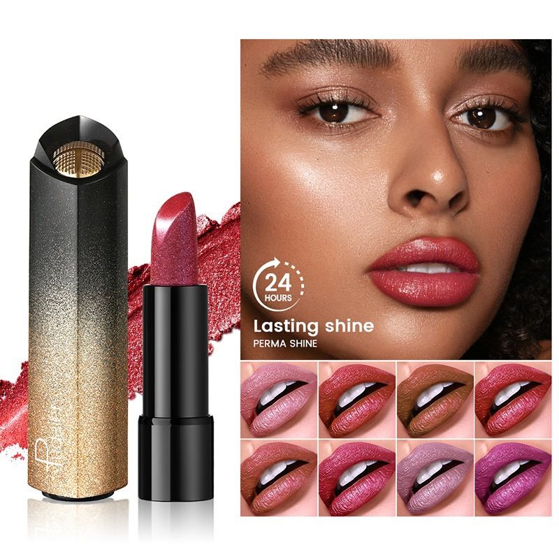 Pudaier 8 Colors Pearlescent Waterproof Long Lasting Fine Flash Lipstick Glaze Lip Color Makeup_voghion.com