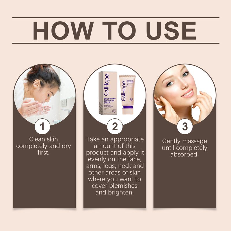 Eelhope Concealer Light Cover Natural, Refreshing And Moisturizing Delicate Nude Makeup Lazy Face Cream_voghion.com