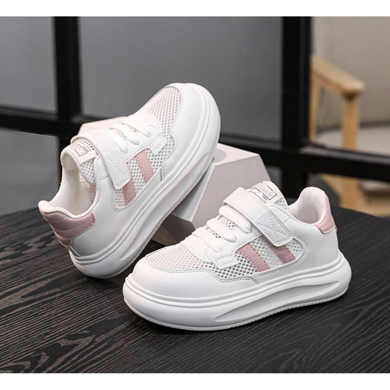 Boys Little White Shoes Girls White Sneakers Children's Board Shoes Kindergarten Primary School Children Running Shoes Mesh Breathable_voghion.com