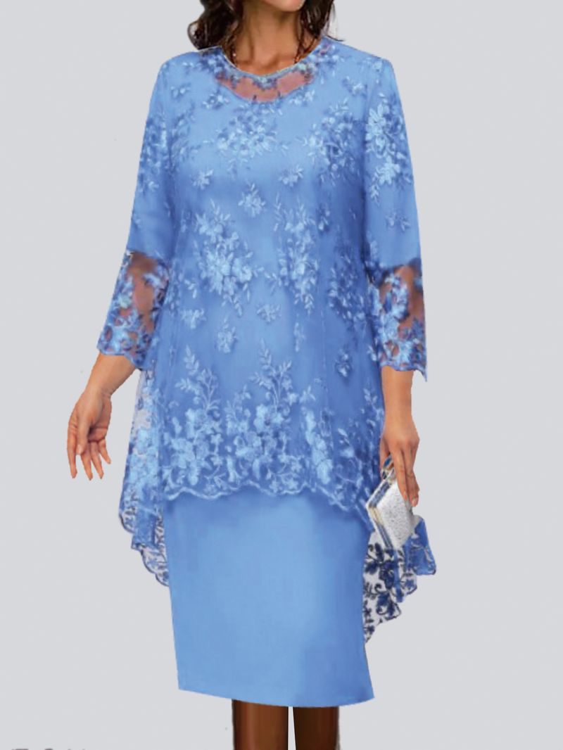 Verve 2025 Neues Abendkleid in Übergröße für Damen mit Spitzenstickerei, zweiteiliges Set, elegantes, schmales Pendlerkleid_voghion.com