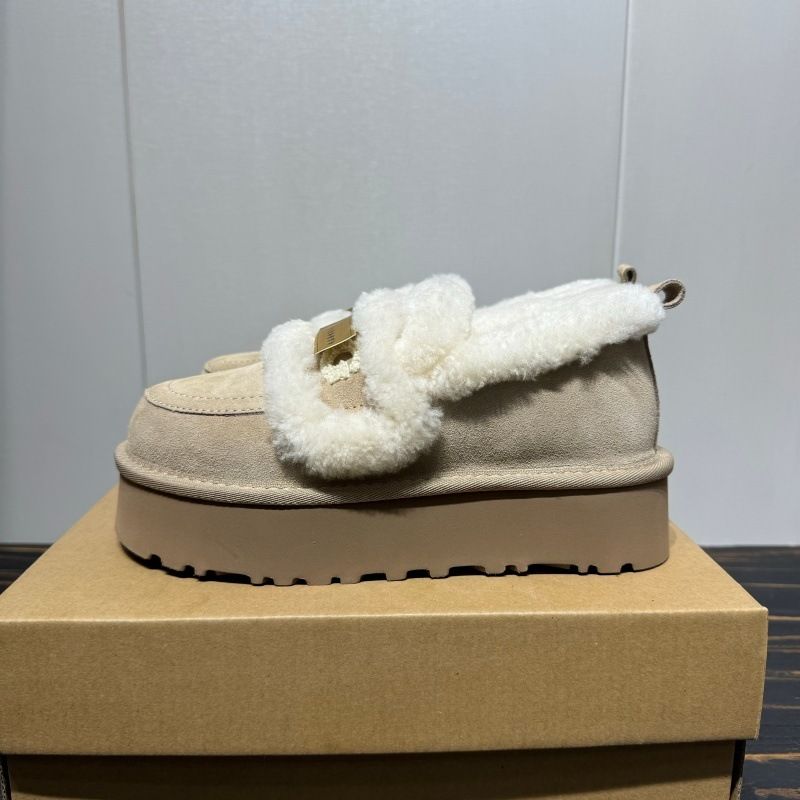 SF Express versandkostenfrei Dicke Sohle, Frottee-bestickte Schuhe, Winter 2025, Neuer Stil, Sangpo-Schafsfell, integriert, verdickt_voghion.com