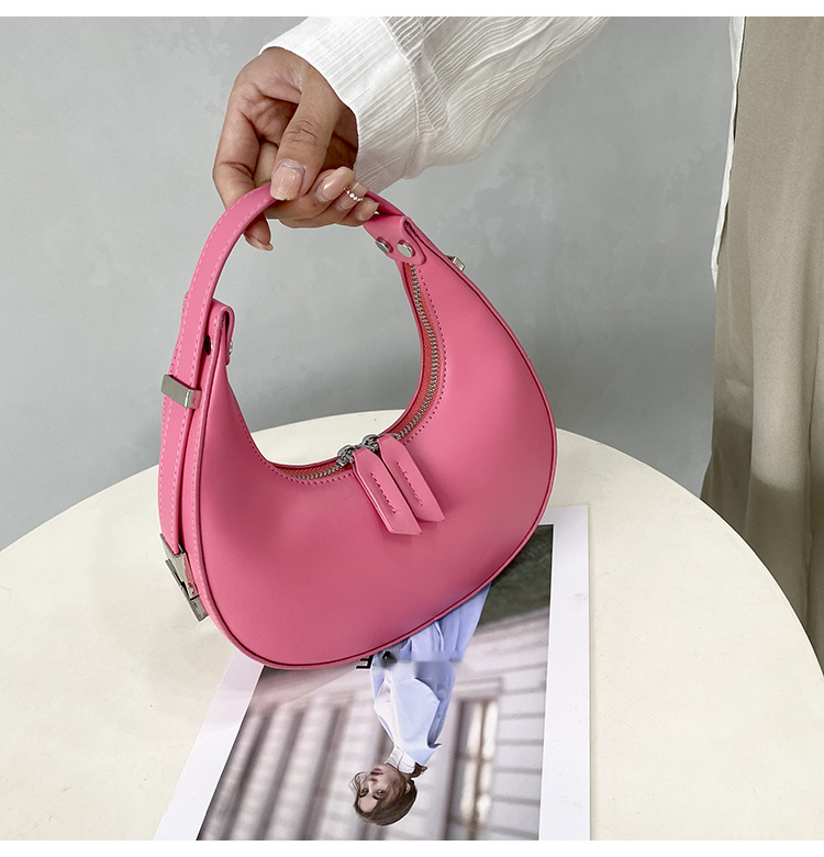 2024 Neue Handtasche im Nischendesign, modische bonbonfarbene Macaron-Trendy-One-Shoulder-Underarm-Knödeltasche, geeignet zum Einkaufen_voghion.com