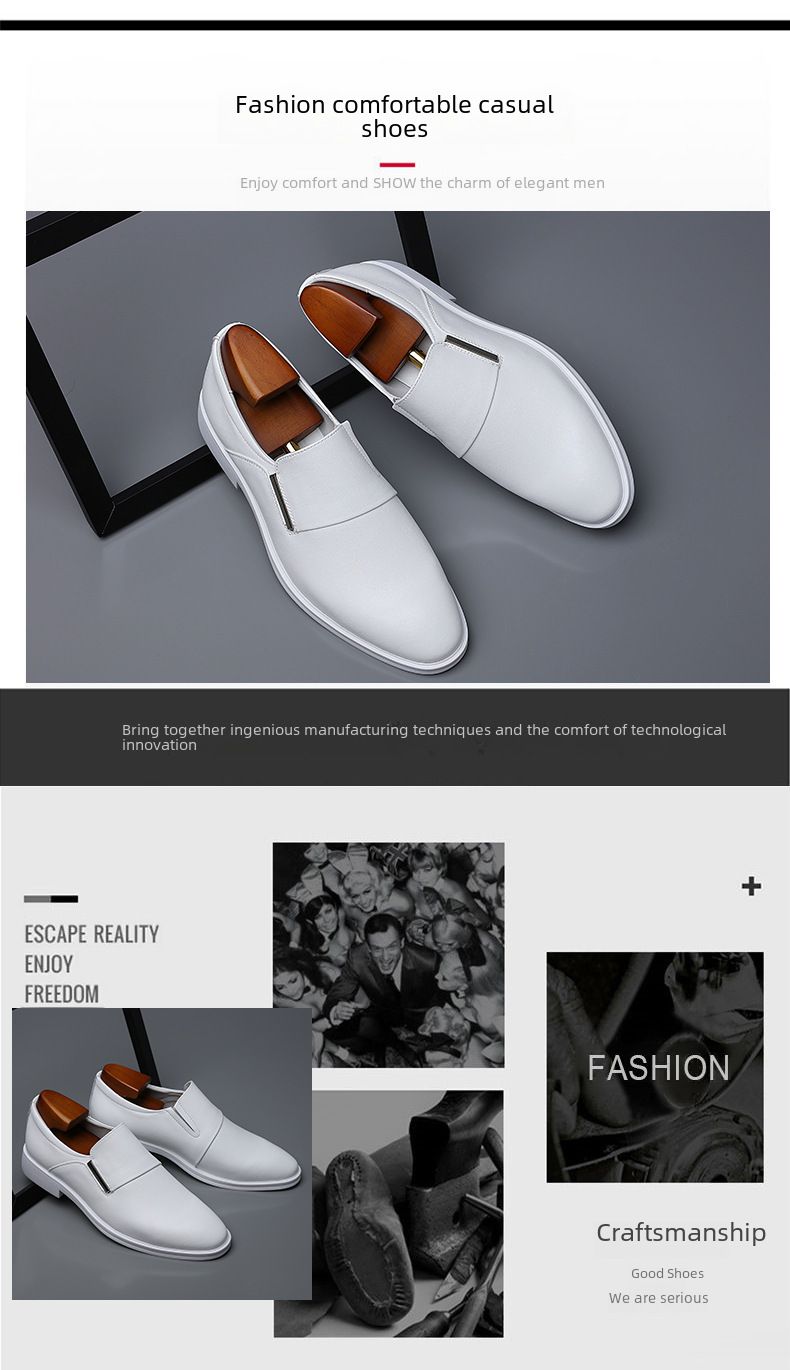 Herren Abendschuhe Herren Britisches Leder Spitz Jugend Lederschuhe Weiße Schuhe Einzelschuhe_voghion.com