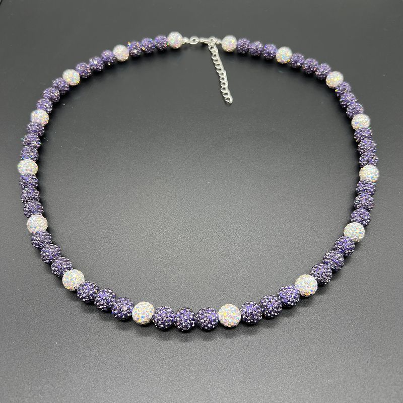 Collana da baseball per uomo e donna - Collana con ciondolo in cristallo scintillante hip hop con strass multicolore, design a 6 file di diamanti, catena regolabile_voghion.com