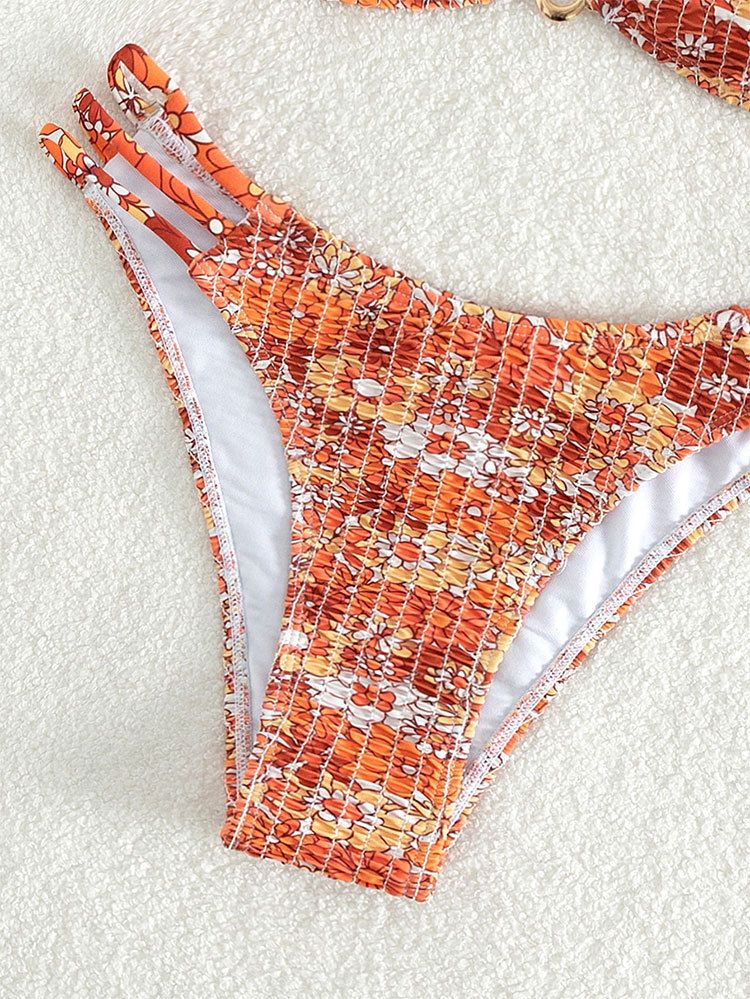 Neu Floral Mode Bikini Badeanzug Europäischen Und Amerikanischen Sexy U Förmigen Dreieck_voghion.com