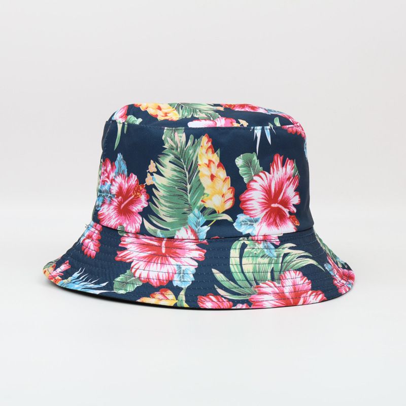 Cappello da pescatore con stampa digitale floreale, alla moda e versatile_voghion.com