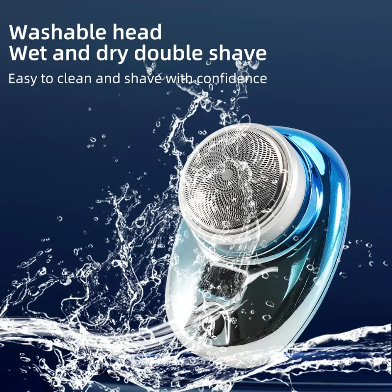 Portable Mini Electric Rechargeable Digital Power Display Mens Waterproof Cordless Razor Beard Shaver for Face Body_voghion.com