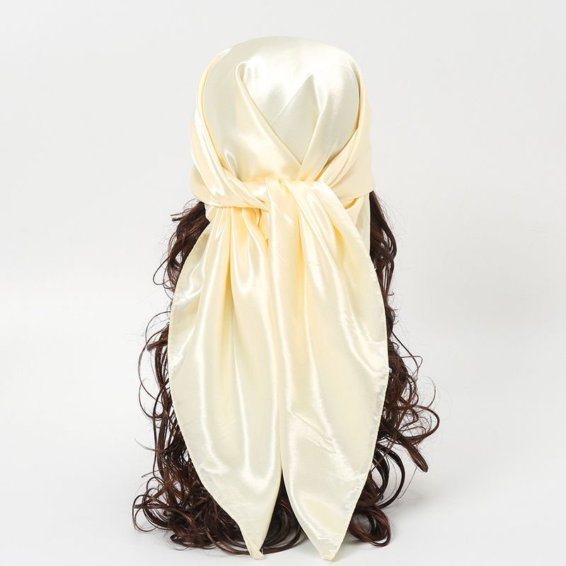 Neue Satin frauen Reine Farbe Kopftuch Seide Einfarbig 90 Satin Professionelle Stewardess Quadrat Schal Yw102_voghion.com