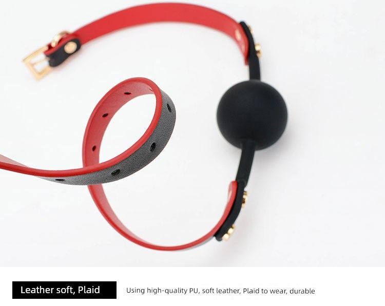 Palla bavaglio in silicone per la bocca, di piccole dimensioni, per uomini, in stile pelle di mucca di alta qualità, con fori, anti-vomito, divertimento in camera_voghion.com
