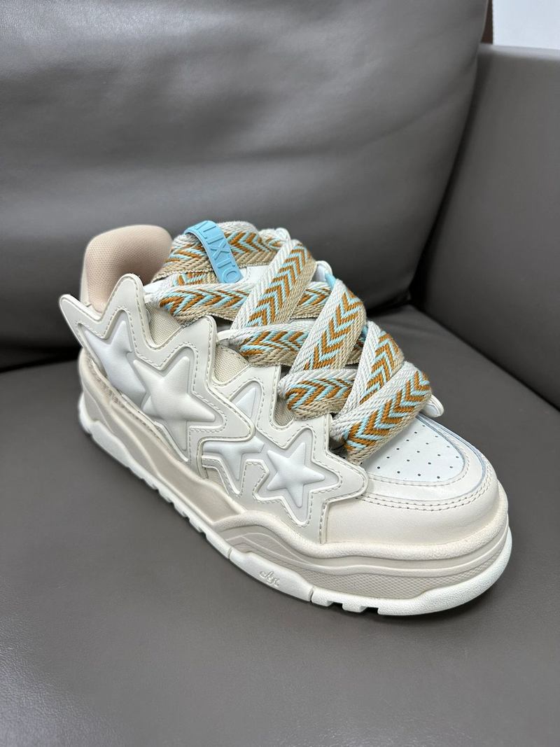 Mléčně bílé boty s hvězdami, rýžově bílé boty s chlebem, výklenek pro muže i ženy se stejnou silnou podrážkou_voghion.com