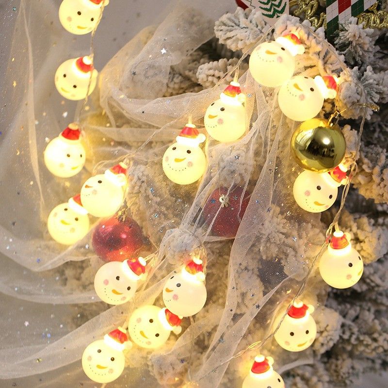 Cross-Border Decoration LED String Party Supplies Iron Art Santa Claus Snowman Christmas Atmosphere Lights_voghion.com