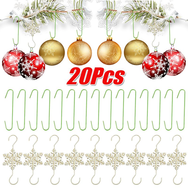 Crochets de suspension pour décorations de sapin de Noël en acier inoxydable, support pour boules de Noël, décorations pour Noël et le Nouvel An_voghion.com