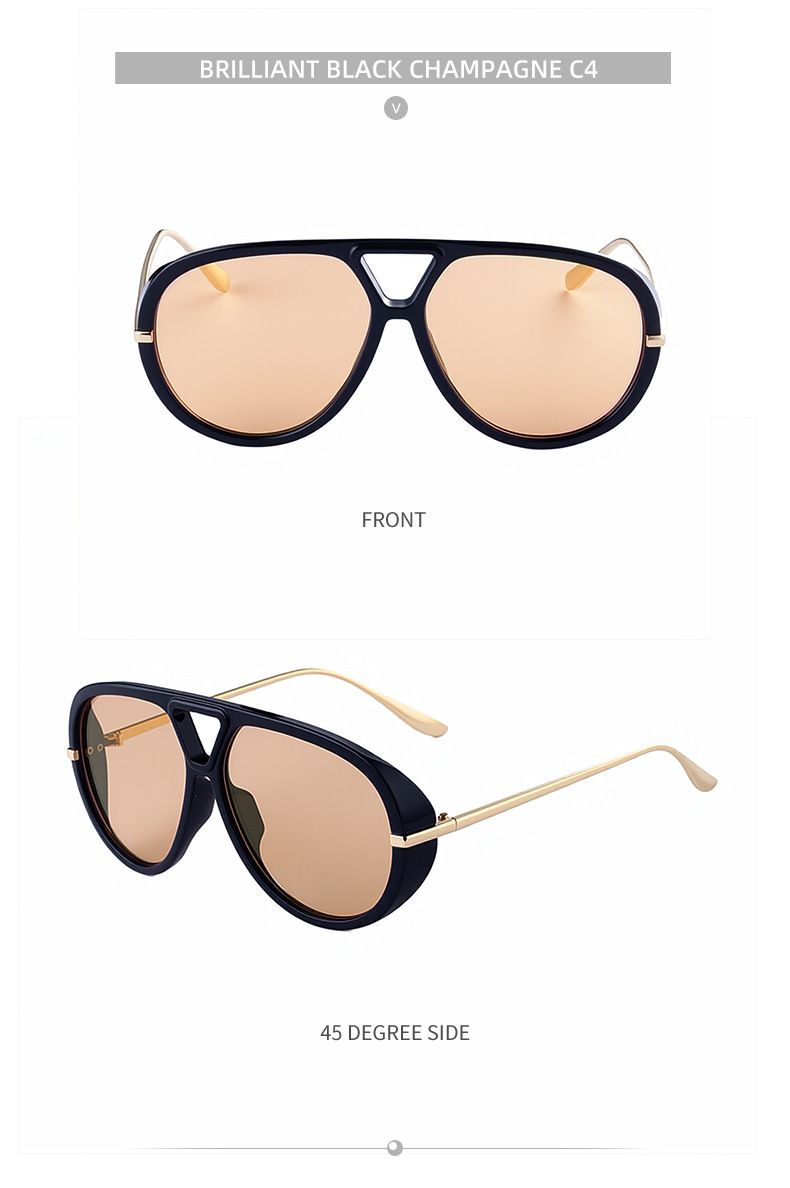 2025 New Aviator Sunglasses - European & American High-End Retro Punk Style Sun Protection Shades, Trendy Eyewear_voghion.com