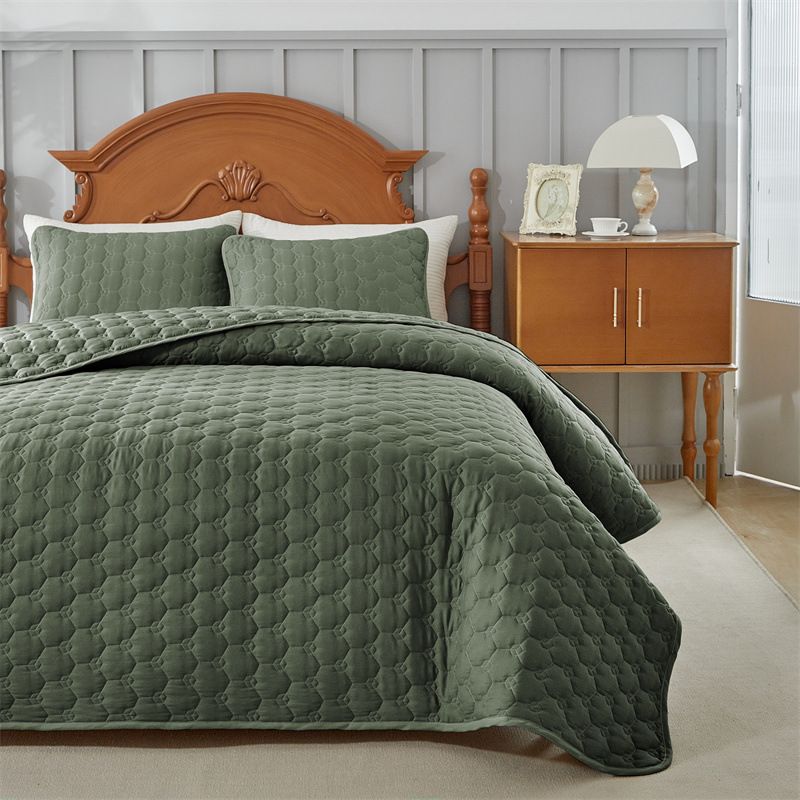 Dubbelzijdige sprei - Zachte zomerquilt, lichtgewicht sprei - Moderne sprei voor alle seizoenen - 3-delig (1 quilt, 2 kussenslopen)_voghion.com