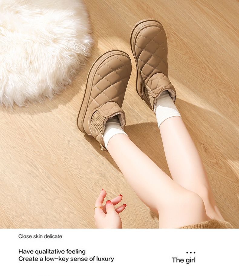 Fleece High-Top Socken Stiefel Studentinnen Trend Warm Casual Baumwollschuhe_voghion.com