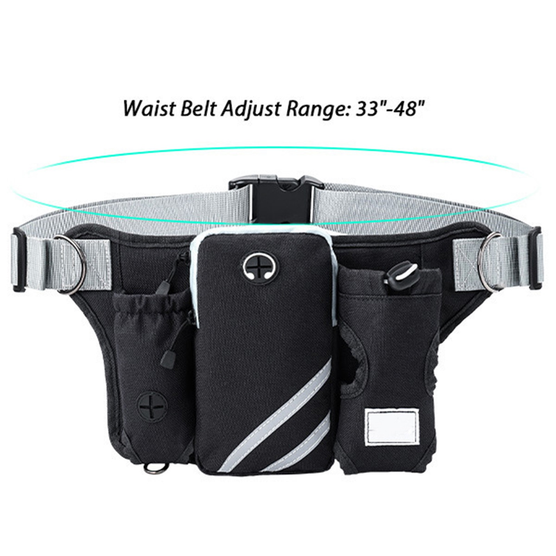 Lihanbao Unisex Fanny Pack Adjustable Reflective Dog Leash Shock-absorbing Large Capacity Waist Pack For Fitness_voghion.com