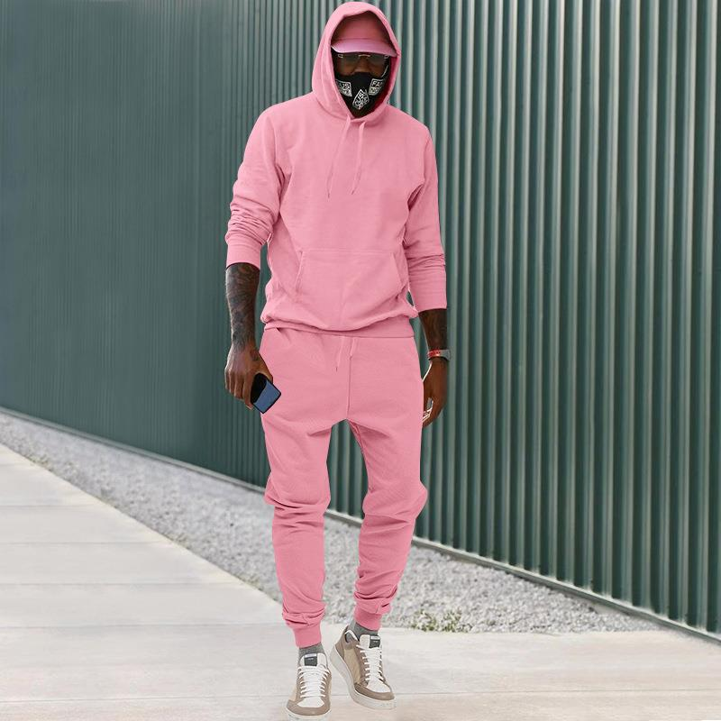 2024 Europese maat pluche trui met capuchon, sport-casual, stevige tweedelige losse sportkleding voor heren_voghion.com