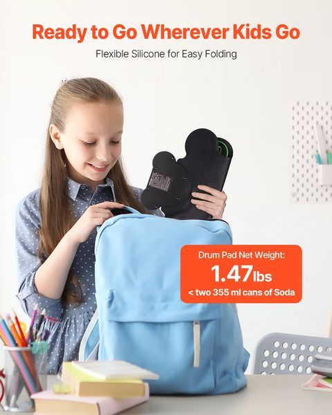 Elektrisches Schlagzeug 9-Pad mit Kopfhöreranschluss Pedale Eingebaute Lautsprecher für Kinder_voghion.com