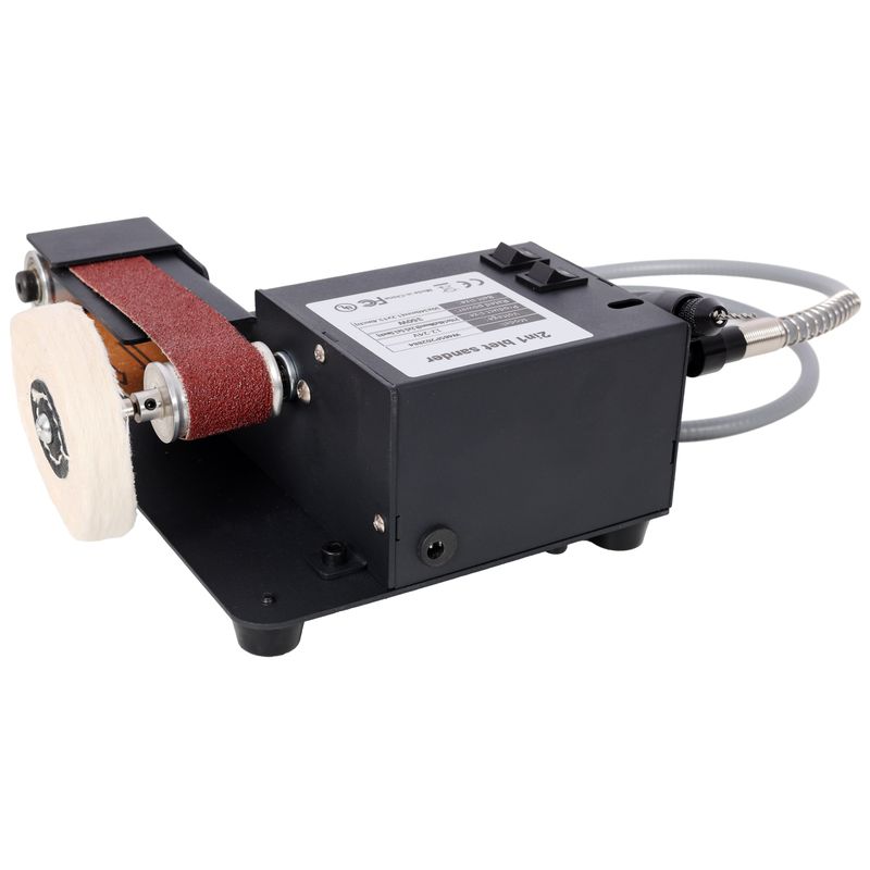 2-in-1 Belt Sander,350W Dual Motor Rotary Tool Sand Belt,Mini Electric Belt Sander Desktop Polisher,Multifunctional Power Tool_voghion.com