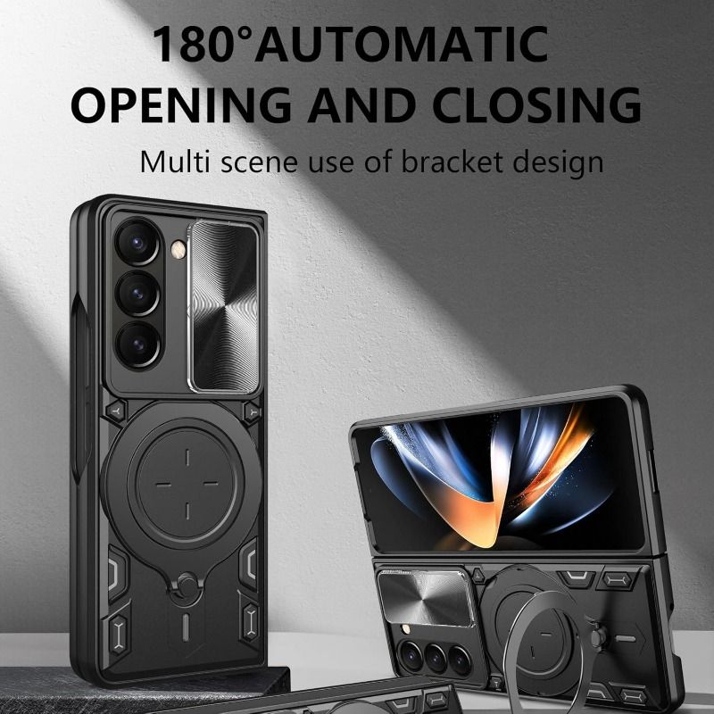 Case For Samsung Galaxy Z Fold 7 6 5 Magnetic Rota Camera Slide Protector Ring 360 Stand Cover Capa Fundas_voghion.com