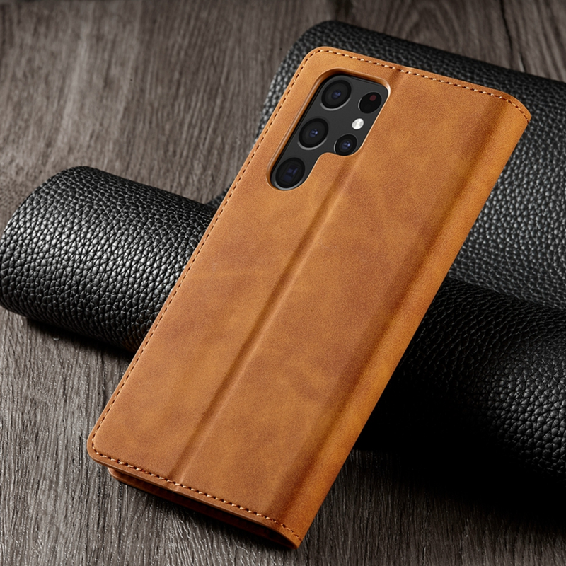 Maciņš ar kartes nodalījumu, foto rāmis, statīvs, magnētisks, atverams PU ādas maciņš priekš Samsung Galaxy Ultra Plus S24+ S24 vāciņš_voghion.com