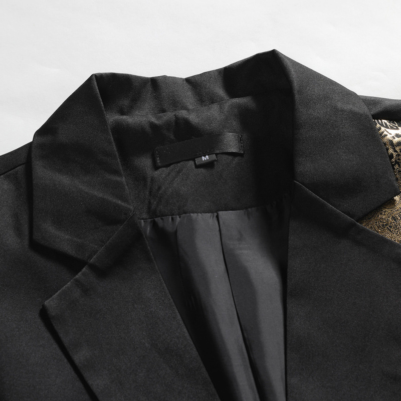 Costume décontracté à deux boutons pour hommes, costume simple décontracté à fleurs de cajou avec coutures à la mode_voghion.com